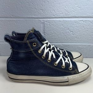 Converse CTAS Raw Denim Navy Blue Shoes Copper Rivets Sneakers Womens 8 Shoes